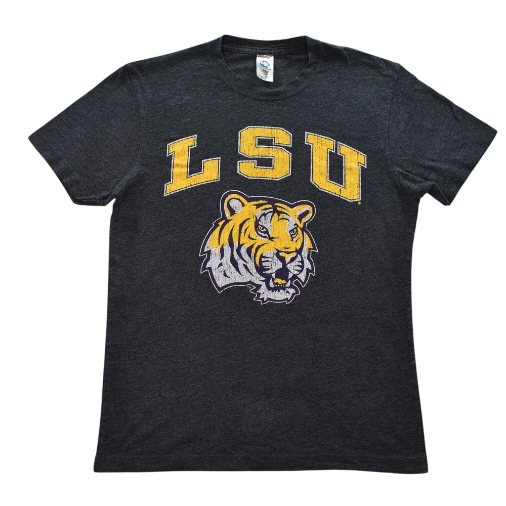 New Agenda LSU Tigers T-Shirt Womens Small Gray Heathered Graphic Tee NCAA S